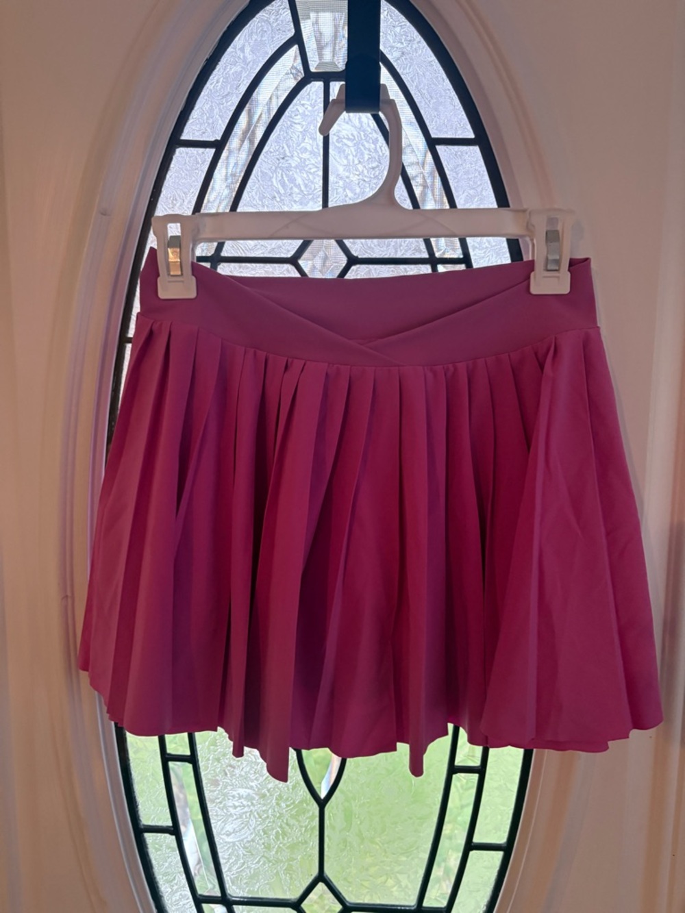 TNA Pleated Mini Skirt in Magenta